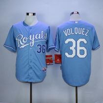 Kansas City Royals -36 Edinson Volquez Light Blue Alternate 1 Cool Base Stitched MLB Jersey