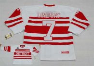 Detroit Red Wings -7 Ted Lindsay White CCM Throwback 75TH Stitched NHL Jersey