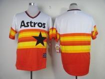 Mitchell And Ness Houston Astros Blank White Orange Stitched Throwback MLB Jersey
