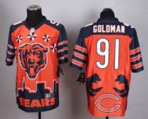 Nike Chicago Bears -91 Eddie Goldman Orange Stitched NFL Elite Noble Fashion Jersey