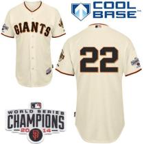 San Francisco Giants #22 Will Clark Cream Home Cool Base W 2014 World Series Champions Stitched MLB