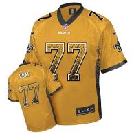 Nike New Orleans Saints #77 Willie Roaf Gold Men's Stitched NFL Elite Drift Fashion Jersey