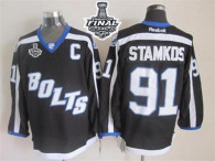 Tampa Bay Lightning -91 Steven Stamkos Black Third 2015 Stanley Cup Stitched NHL Jersey