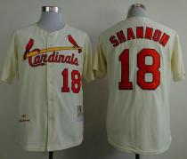 Mitchell And Ness 1964 St Louis Cardinals #18 Mike Shannon Cream Stitched MLB Jersey