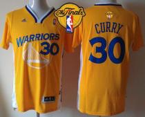 Golden State Warriors -30 Stephen Curry Gold Alternate The Finals Patch Stitched NBA Jersey