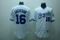 Mitchell and Ness Kansas City Royals -16 Bo Jackson Stitched White Throwback MLB Jersey