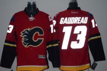 Calgary Flames -13 Johnny Gaudreau Red Reflective Version Stitched NHL Jersey