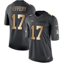 Nike Eagles -17 Alshon Jeffery Black Stitched NFL Limited Gold Salute To Service Jersey