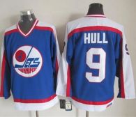 Winnipeg Jets -9 Bobby Hull Blue White CCM Throwback Stitched NHL Jersey