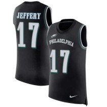 Nike Eagles -17 Alshon Jeffery Black Alternate Stitched NFL Limited Rush Tank Top Jersey