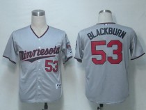 Minnesota Twins -53 Nick Blackburn Grey Cool Base Stitched MLB Jersey