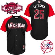 New York Yankees -25 Mark Teixeira Black 2015 All-Star American League Stitched MLB Jersey
