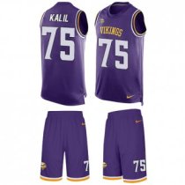 Vikings #75 Matt Kalil Purple Team Color Stitched NFL Limited Tank Top Suit Jersey