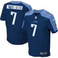 Nike Tennessee Titans -7 Zach Mettenberger Navy Blue Alternate Stitched NFL Elite Jersey