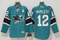 San Jose Sharks -12 Patrick Marleau Stitched Teal NHL Jersey