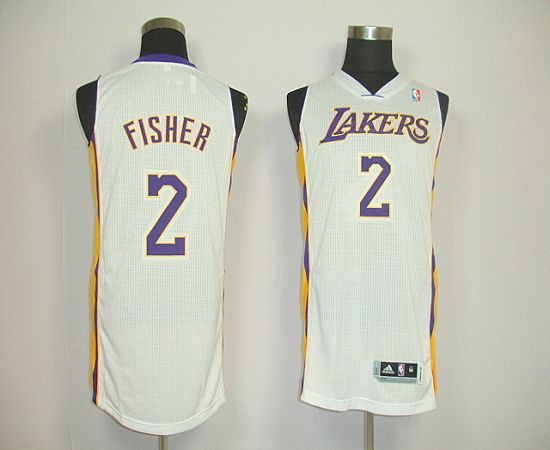 Revolution 30 Los Angeles Lakers -2 Derek Fisher White Stitched NBA Jersey