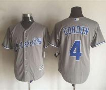 Kansas City Royals -4 Alex Gordon New Grey Cool Base Stitched MLB Jersey