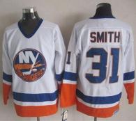 New York Islanders -31 Billy Smith White CCM Throwback Stitched NHL Jersey