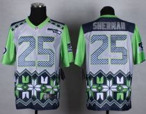Nike Seattle Seahawks #25 Richard Sherman Grey Men's Stitched NFL Elite Noble Fashion Jersey