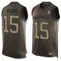 Nike Cardinals -15 Michael Floyd Green Stitched NFL Limited Salute To Service Tank Top Jersey