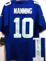 Nike New York Giants #10 Eli Manning Royal Blue Team Color Men's Stitched NFL Elite Autographed Jers