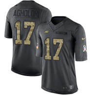Philadelphia Eagles -17 Nelson Agholor Nike Anthracite 2016 Salute to Service Jersey