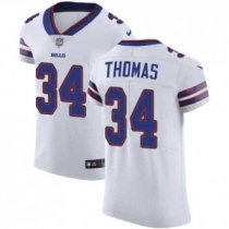 Nike Bills -34 Thurman Thomas White Stitched NFL Vapor Untouchable Elite Jersey