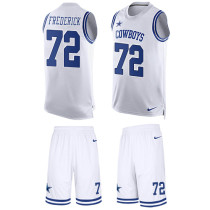 Cowboys -72 Travis Frederick White Stitched NFL Limited Tank Top Suit Jersey