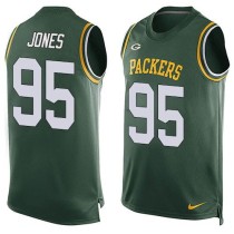 Nike Green Bay Packers -95 Datone Jones Green Team Color Stitched NFL Limited Tank Top Jersey