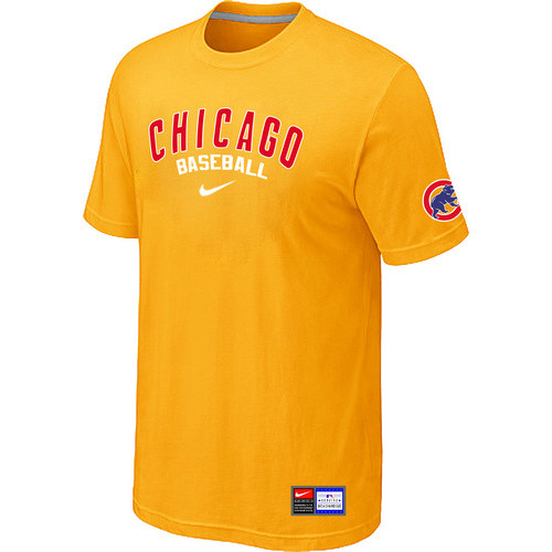 Chicago Cubs Yellow Nike Short Sleeve Practice T-Shirt