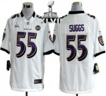 Nike Ravens -55 Terrell Suggs White Super Bowl XLVII Stitched NFL Game Jersey