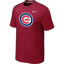 Chicago Cubs Nike Heathered Red Club Logo  T-Shirt