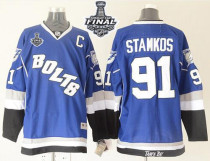 Tampa Bay Lightning -91 Steven Stamkos Blue Third 2015 Stanley Cup Stitched NHL Jersey