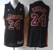 Los Angeles Lakers -24 Kobe Bryant Black Purple Number Hollywood Nights Stitched NBA Jersey