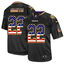 Nike Minnesota Vikings -22 Harrison Smith Black NFL Elite USA Flag Fashion Jersey