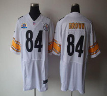 Nike Pittsburgh Steelers #84 Antonio Brown White With Hall of Fame 50th Patch Men's Stitched NFL Eli