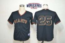 San Francisco Giants #25 Barry Bonds Black Fashion W 2014 World Series Patch Stitched MLB Jersey