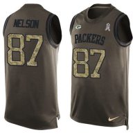 Nike Packers -87 Jordy Nelson Green Stitched NFL Limited Salute To Service Tank Top Jersey