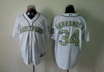 Seattle Mariners #34 Felix Hernandez White USMC Cool Base Stitched MLB Jersey