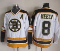 Boston Bruins -8 Cam Neely White Black CCM Throwback Stitched NHL Jersey