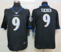 Nike Ravens -9 Justin Tucker Black Alternate Stitched NFL Limited Jersey