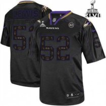 Nike Ravens -52 Ray Lewis New Lights Out Black Super Bowl XLVII Stitched NFL Elite Jersey