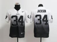 Nike Oakland Raiders #34 Bo Jackson White Black Men's Stitched NFL Elite Fadeaway Fashion Jersey