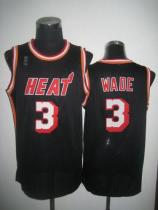 Miami Heat -3 Dwyane Wade Black Hardwood Classics Nights Stitched NBA Jersey