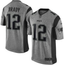 Nike New England Patriots -12 Tom Brady Gray Stitched NFL Limited Gridiron Gray Jersey