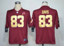 Nike Redskins -83 Fred Davis Burgundy Red Gold No Alternate With 80TH Patch Stitched NFL Game Jersey