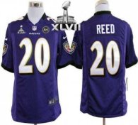 Nike Ravens -20 Ed Reed Purple Team Color Super Bowl XLVII Stitched NFL Game Jersey