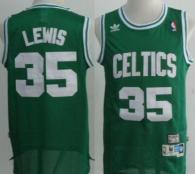 Boston Celtics -35 Reggie Lewis Green Throwback Stitched NBA Jersey