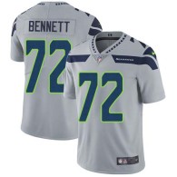 Nike Seahawks -72 Michael Bennett Grey Alternate Stitched NFL Vapor Untouchable Limited Jersey