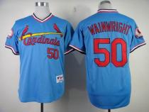 St Louis Cardinals #50 Adam Wainwright Blue 1982 Turn Back The Clock Stitched MLB Jersey